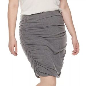 SO Gray Ruched Stretchy Pencil Skirt Women XS